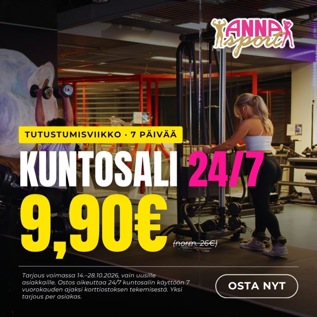 Tutustumisviikko: kuntosali 24/7, 9,90 € (norm. 26 €)